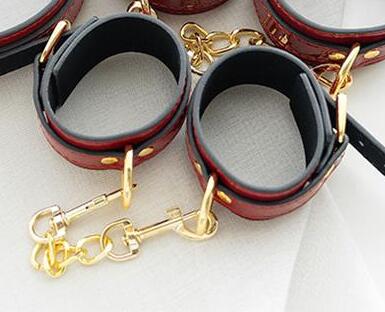 Bondage Brightening Leather Handcuffs Foot Cuffs Alternative Toys