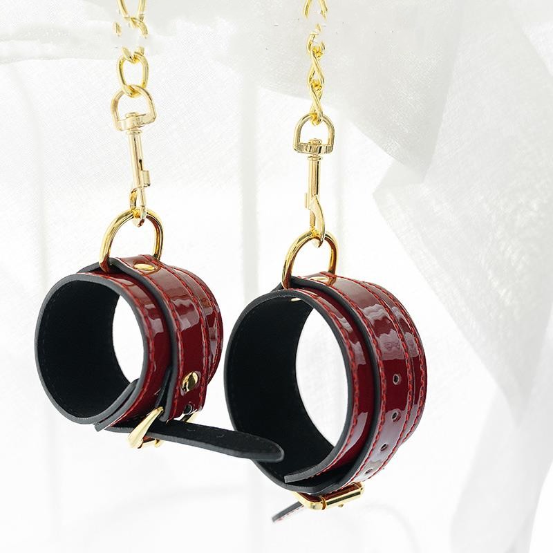 Bondage Brightening Leather Handcuffs Foot Cuffs Alternative Toys